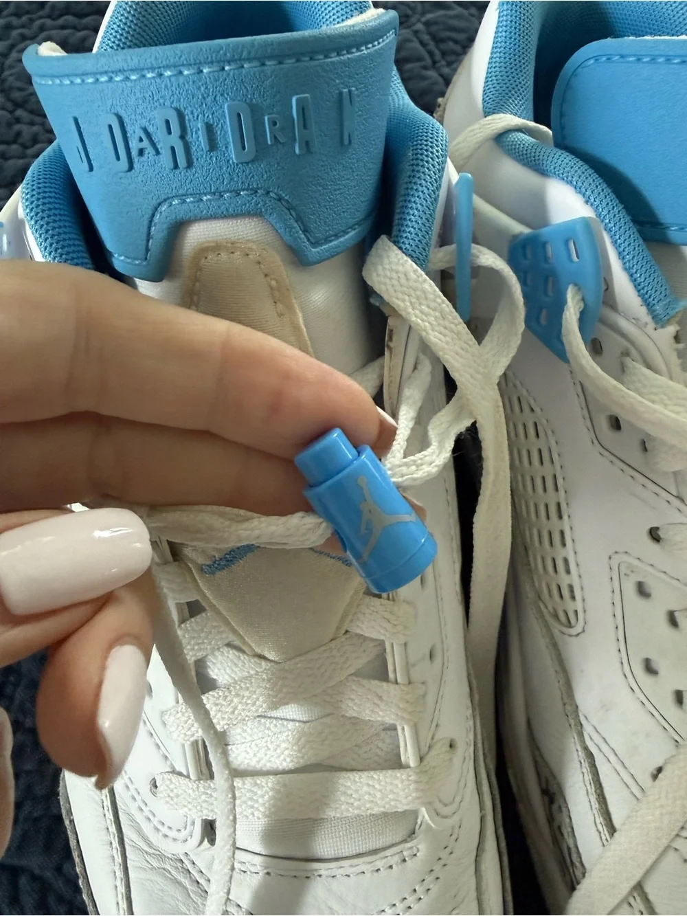Air Jordan Retro Style White & University Blue Sneakers